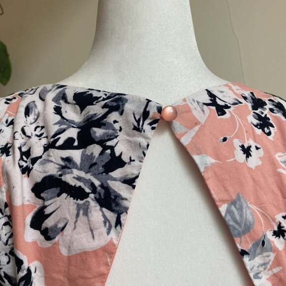 Bailey Blue Pink Floral Print Sleeveless Fit Flare Women Size Large Mini Dress - Picture 10 of 16